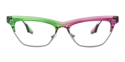 Floral Cateye Gorgeous Unique Full-rim Metal Large Glasses for female from Wherelight