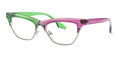 Floral Cateye Gorgeous Unique Full-rim Metal Large Glasses for female from Wherelight